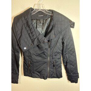 White House Black Market Moto Style Jacket Zip up Black Size XXS Women